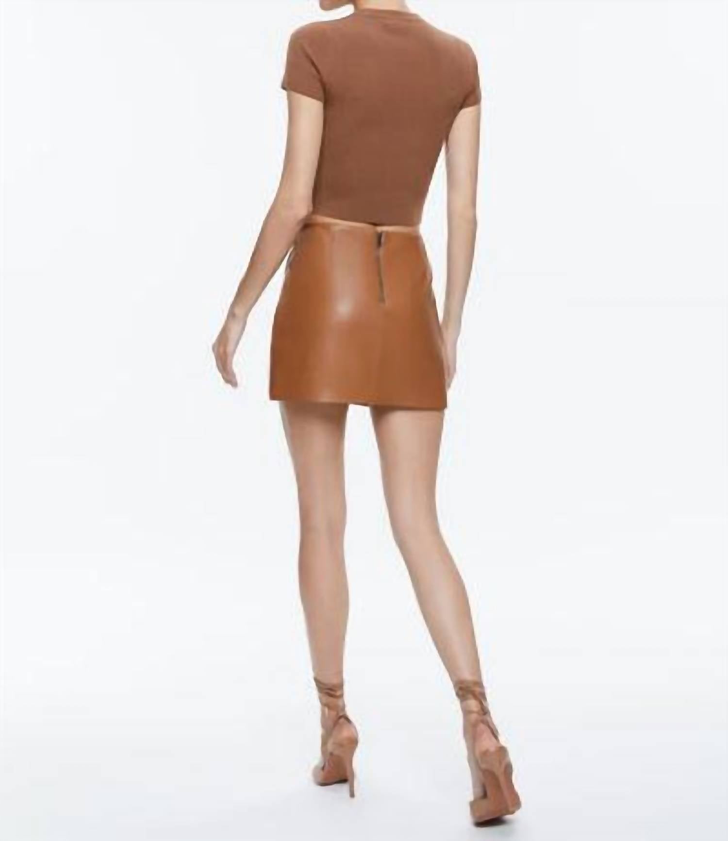 Alice + Olivia - Siobhan Vegan Wrap Mini Skirt
