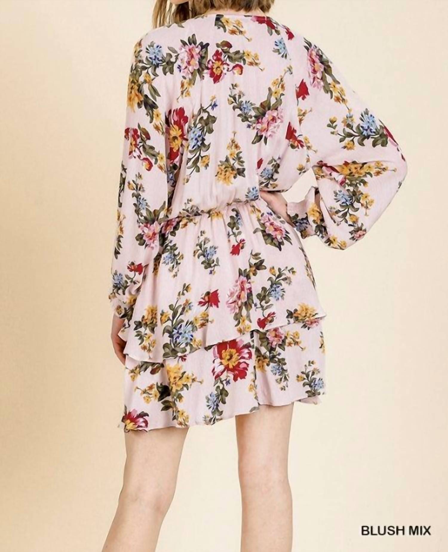 Umgee - Floral Tiered Ruffle Hem Dress