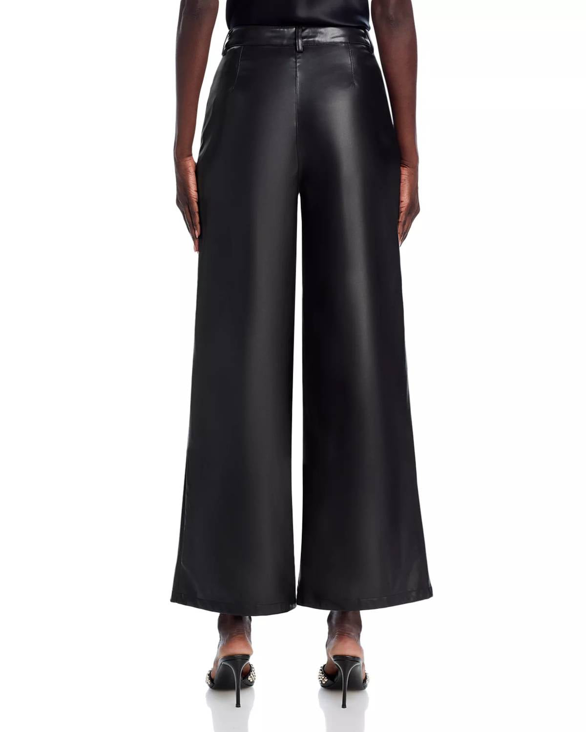 LUCY PARIS Adler Faux Leather Pants in black - women's pants - alternate view