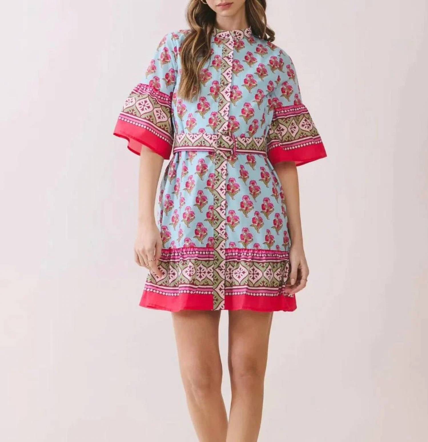 Tcec - Multi Short Sleeve Mini Dress