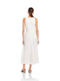 Fifteen Twenty Seline Contrast Midi Dress in off white - women's dress - alternate view