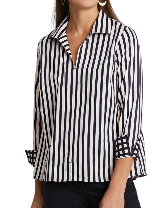 Foxcroft - Agnes No Iron Stripe & Gingham Shirt