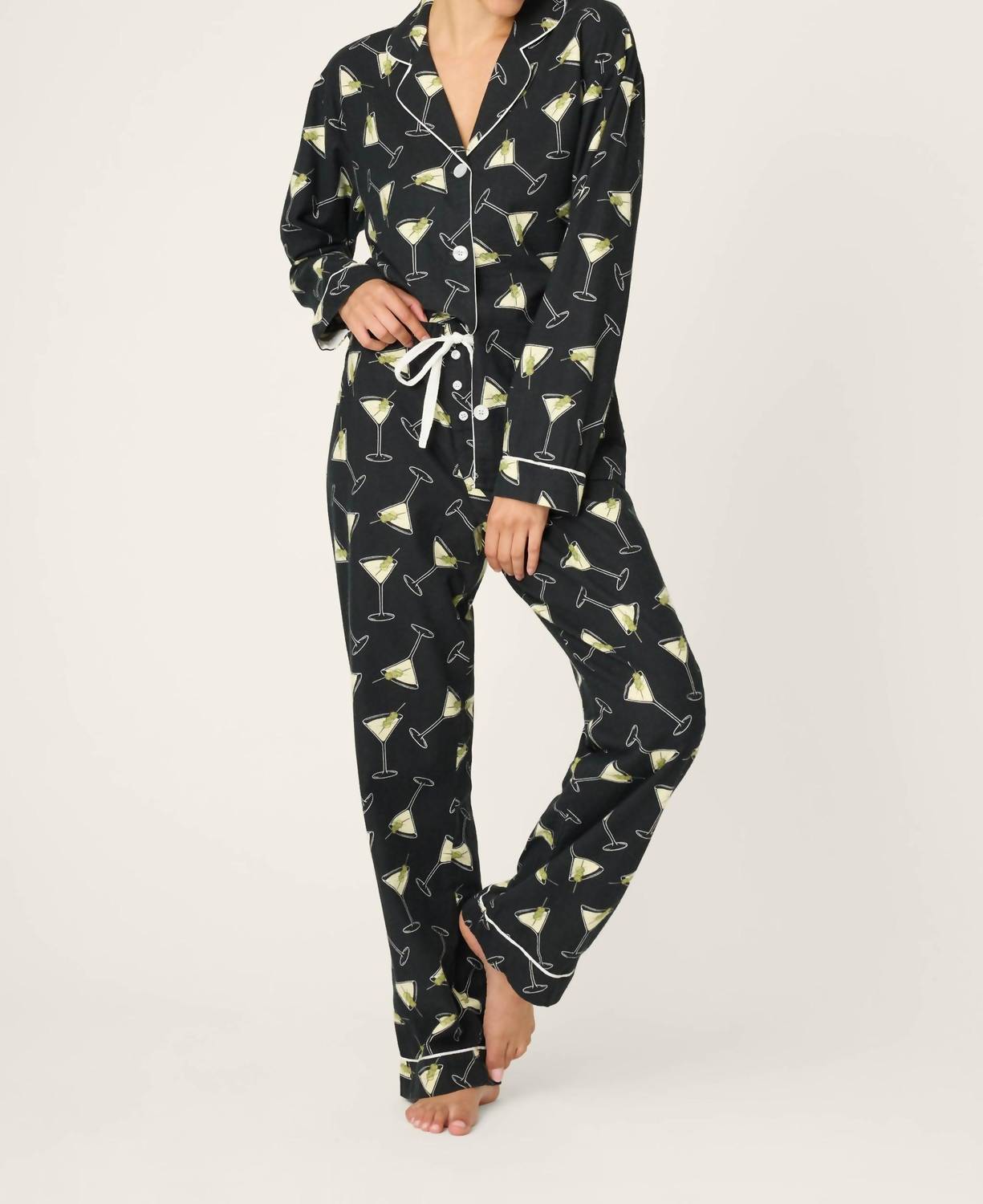 Pj Salvage - Merrier With A Martini Flannel Pajama Set