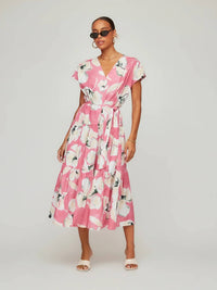Fifteen Twenty - Kristine Tiered Front Slit Midi Dress