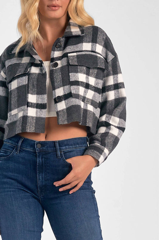 Elan - Plaid Cropped Jacket