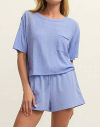 Z Supply Everyday Pocket Tee in barcelona blue - women's t-shirt