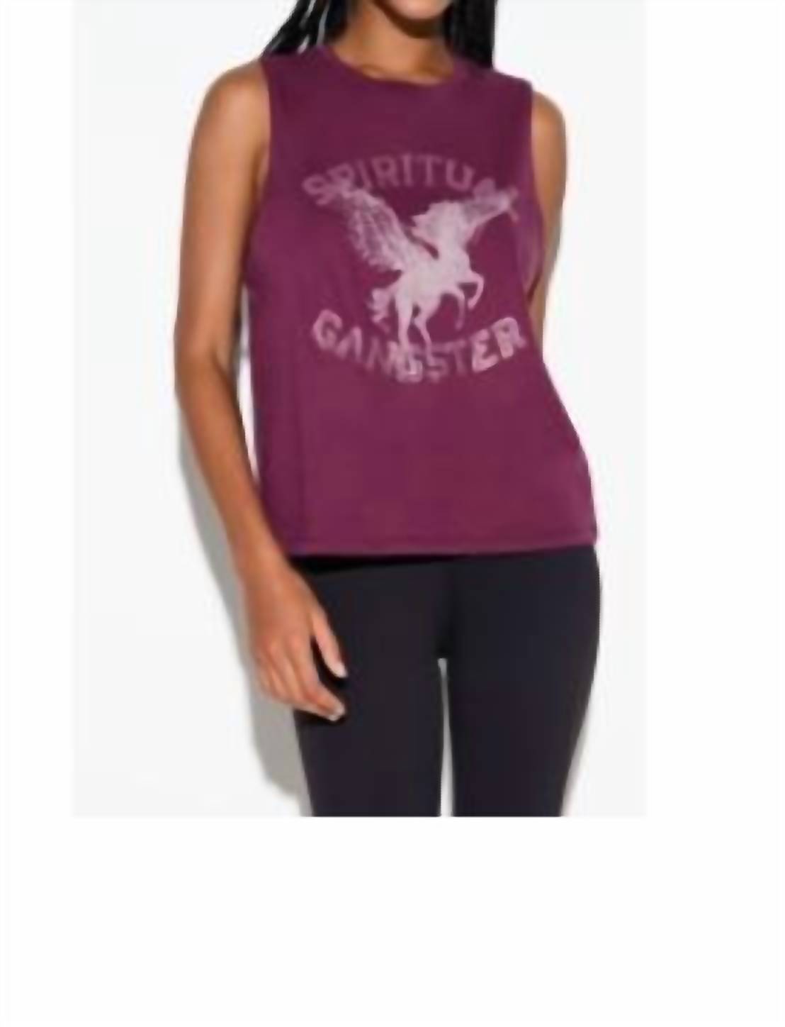 SPIRITUAL GANGSTER Women's Pegasus Vibe Tank Top in dark dahila - women's tank top