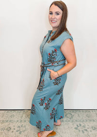 Ivy Jane Block Print Jumpsuit in slate - women's pants - alternate view