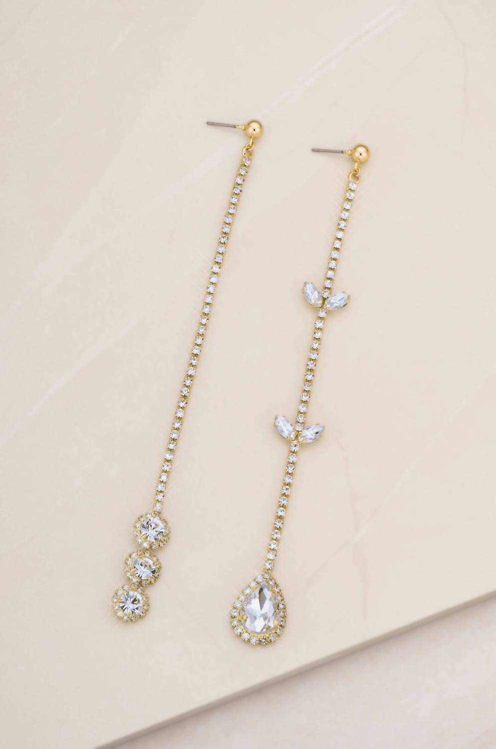Ettika - Women's Mix It Up Crystal Asymmetrical Earrings