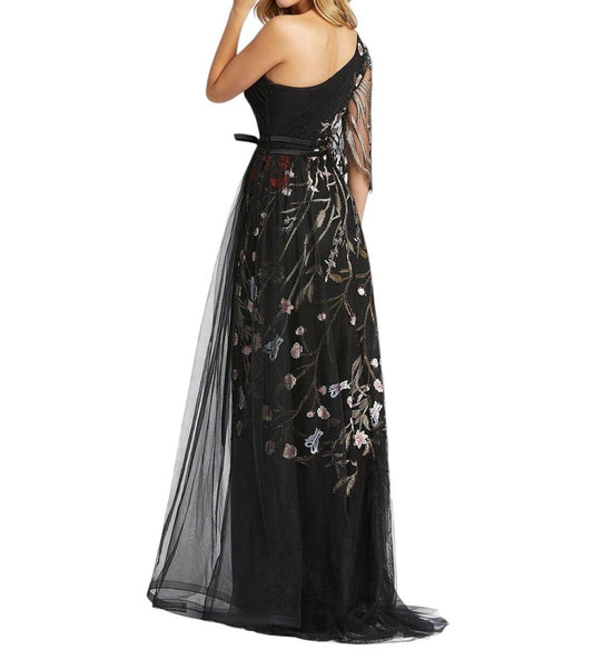 Mac Duggal - Floral Embroidery Embellishment Tulle Gown