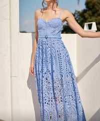 Ina Fashion - Spaghetti Strap Lace Maxi Dress