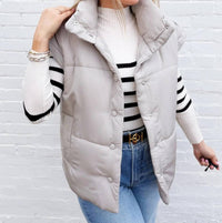 Blu Pepper - Oversized Snap Button Puffer Vest