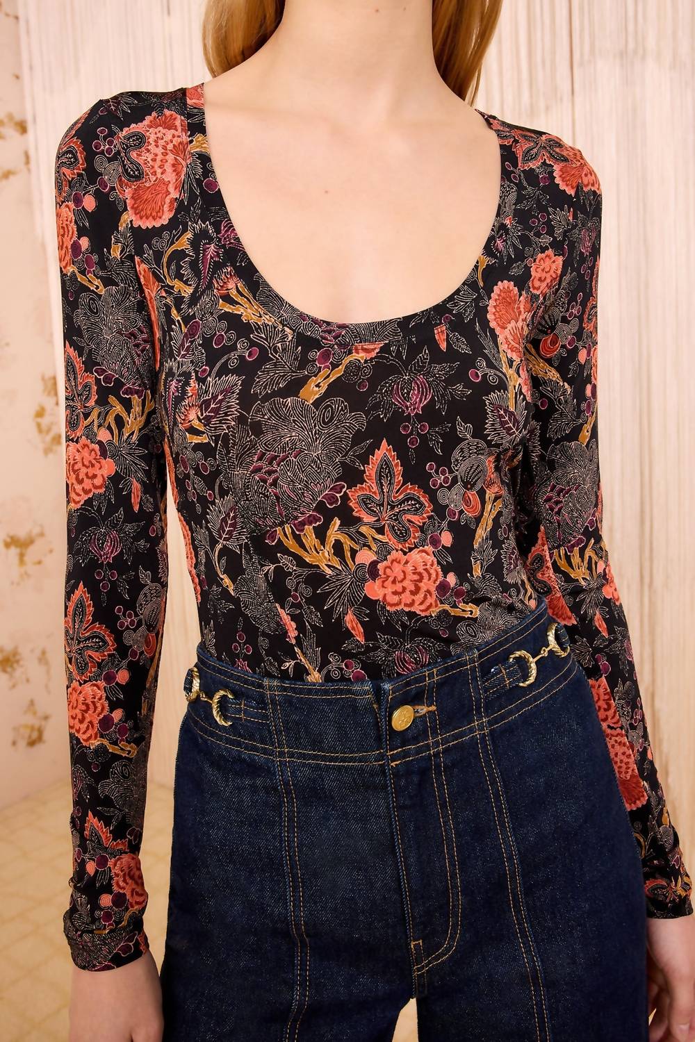 Ulla Johnson - Aris Jersey Long Sleeve U-neck Top