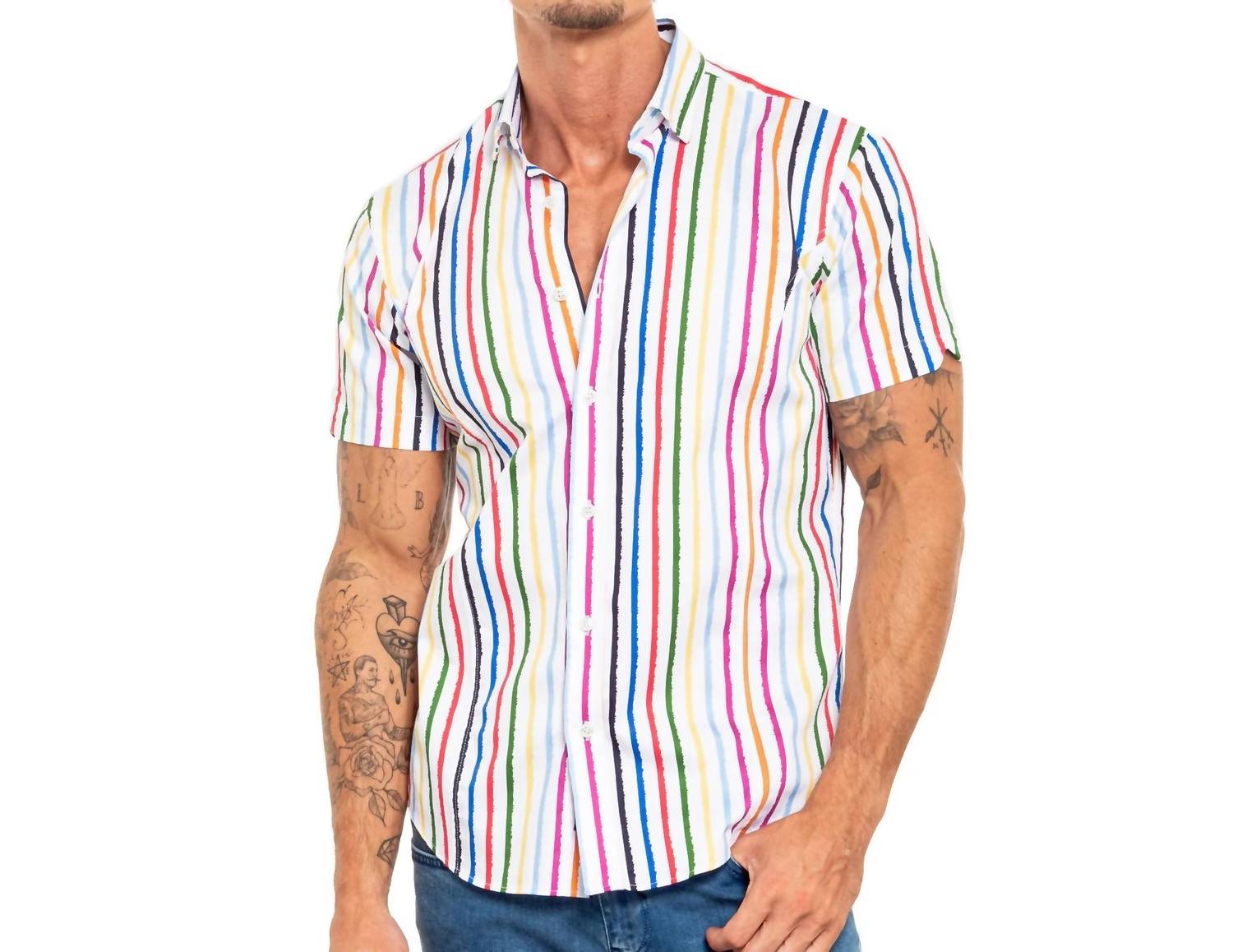 Eight X - Wet Paint Short Sleeve Button Down Shirt