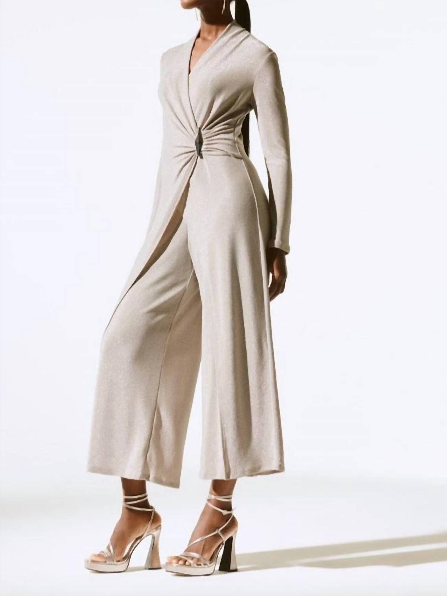 Joseph Ribkoff - Shiny Knit Wide Leg Jumpsuit