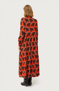 Compañía Fantástica Pai Pai Geometric Print Long Dress in orange - women's dress - view 4
