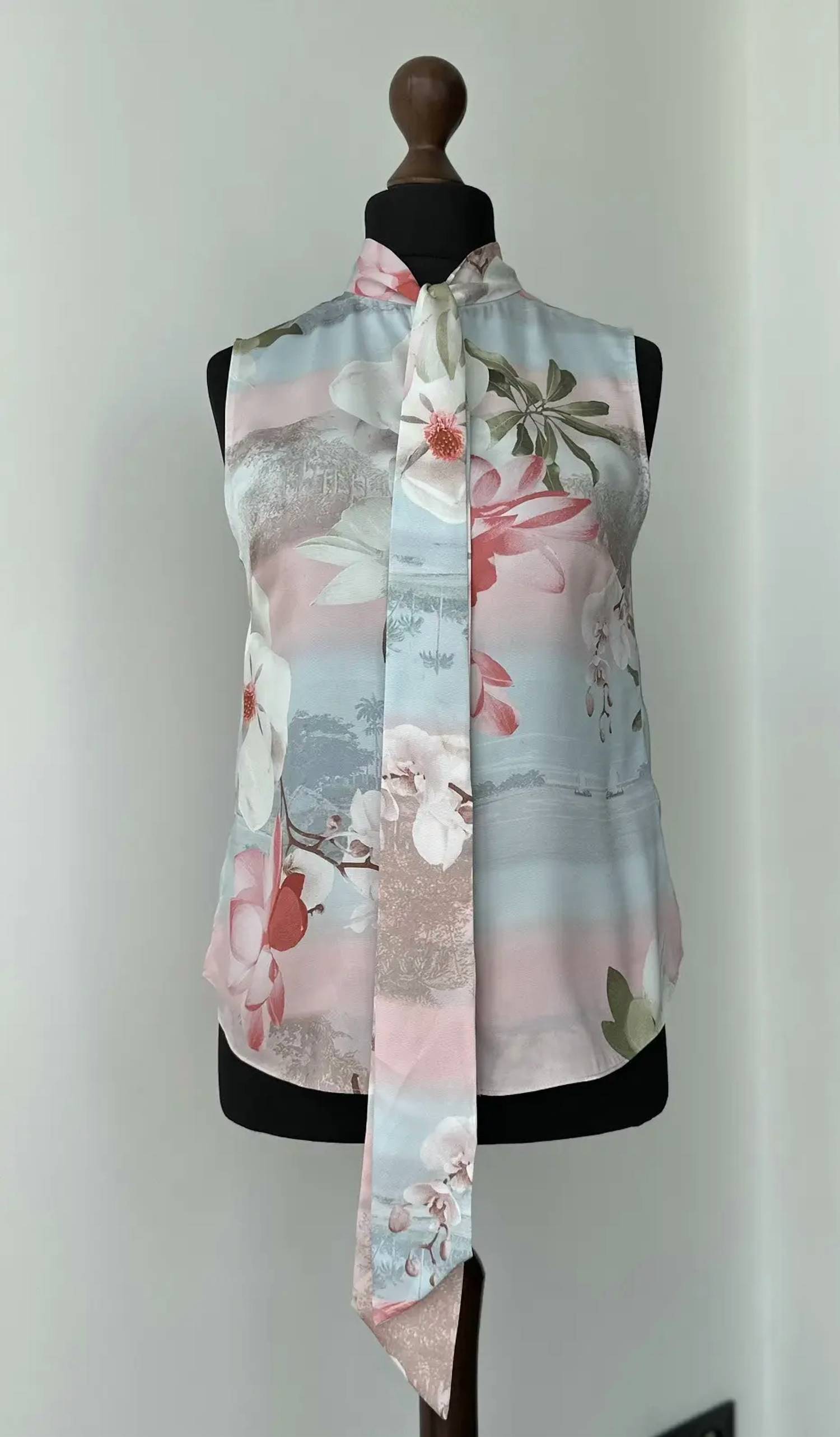 Ted Baker - Mint choc chip tie neck blouse