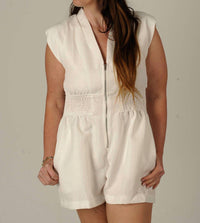 GLAM Jetset Romper in white - women's pants