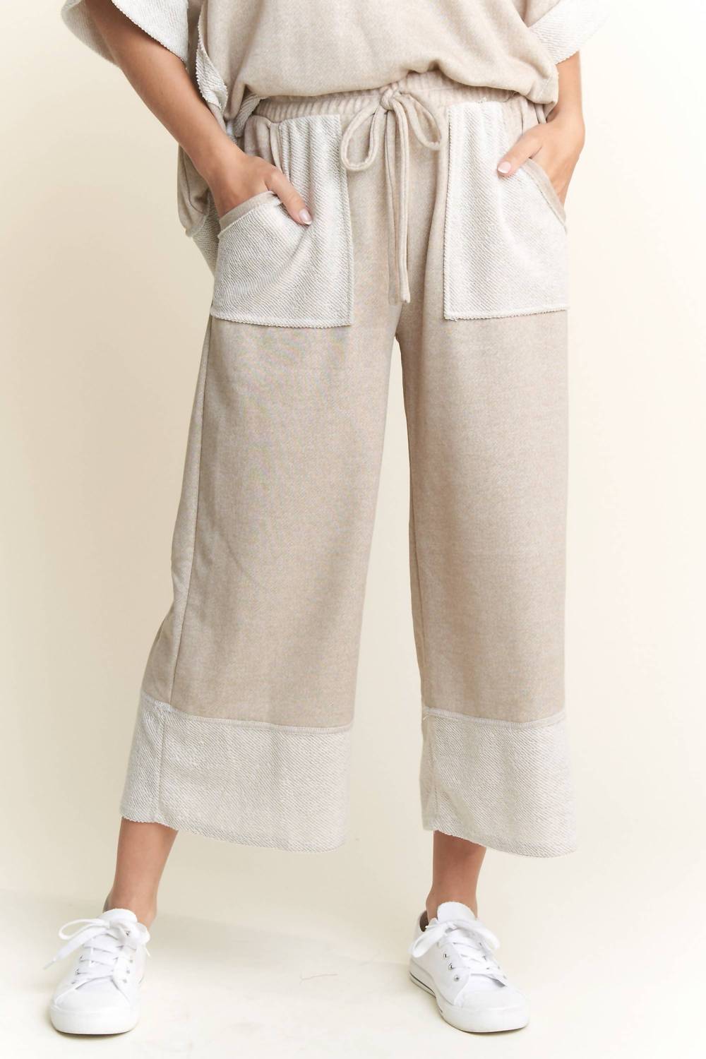 J.Her - Washed Elastic Waist Wide Pants