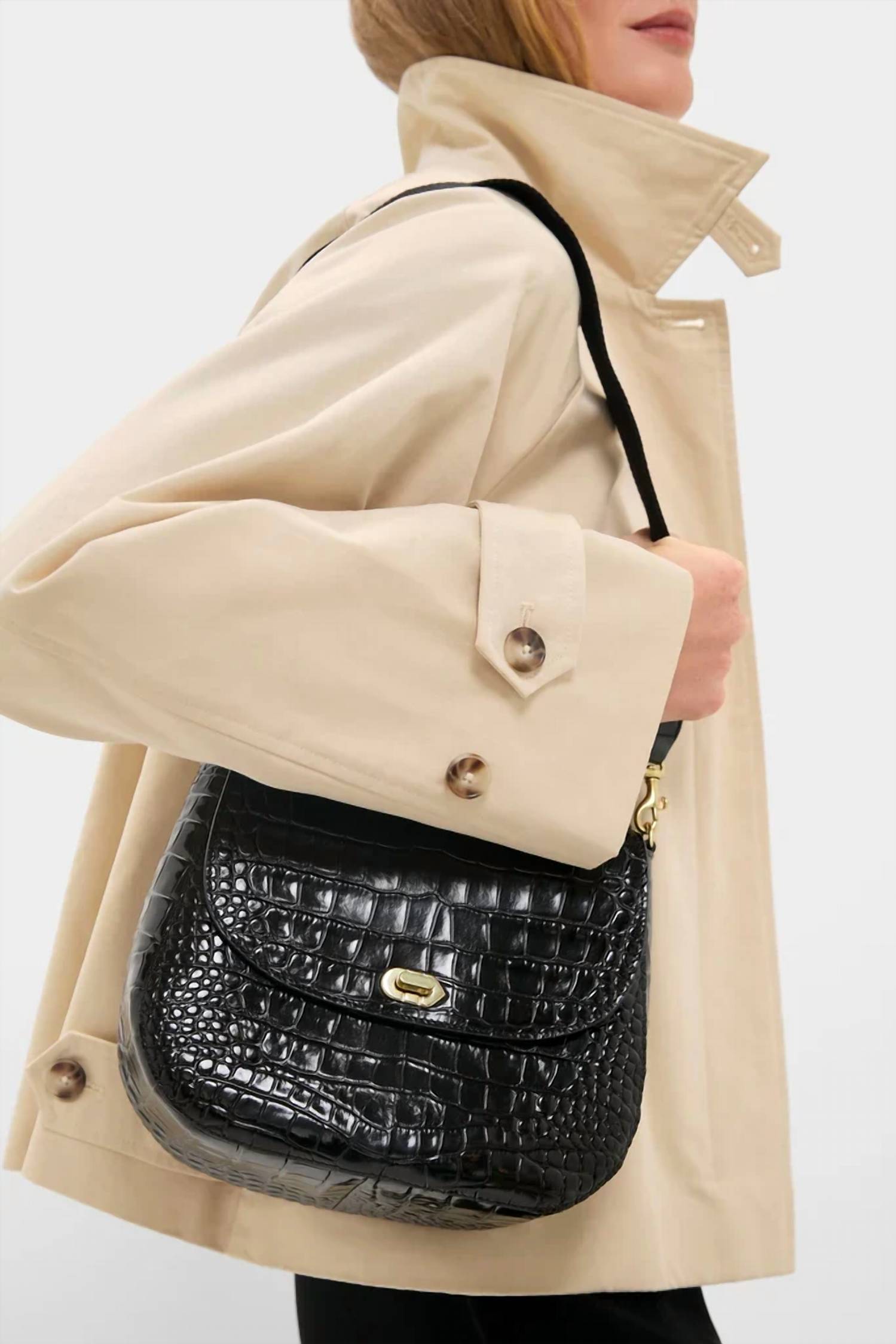 Clare V. - Women's Turnlock Louis Shoulder Bag With Top Handle