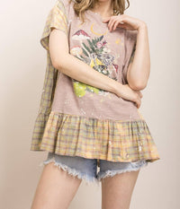 Blue Velvet - Plaid Mushroom Tee