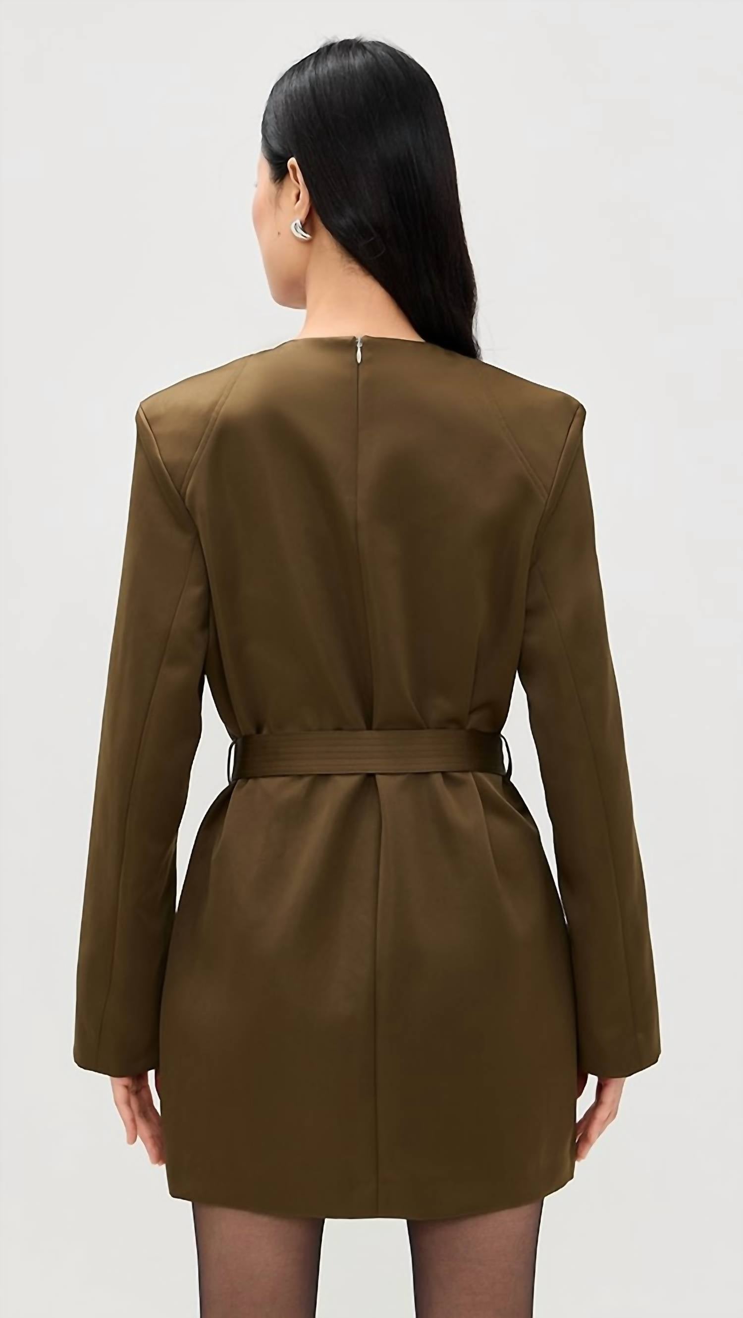Nanushka - Genaya Satin Structured Belted Dress