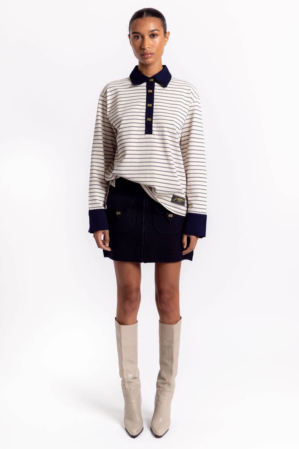 Ganni - Boiled Wool Mini Skirt