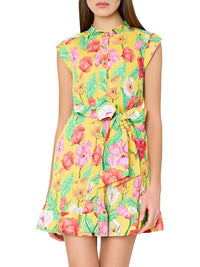 Milly - Joan Tulip Rosette Pleated Dress