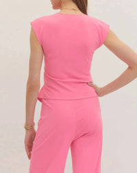 Entro - Chateau Cap Sleeve Wrap-style Top