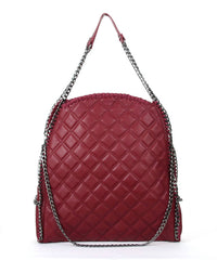STEVE MADDEN Women's Quilted Tote Bag in wine - women's bag
