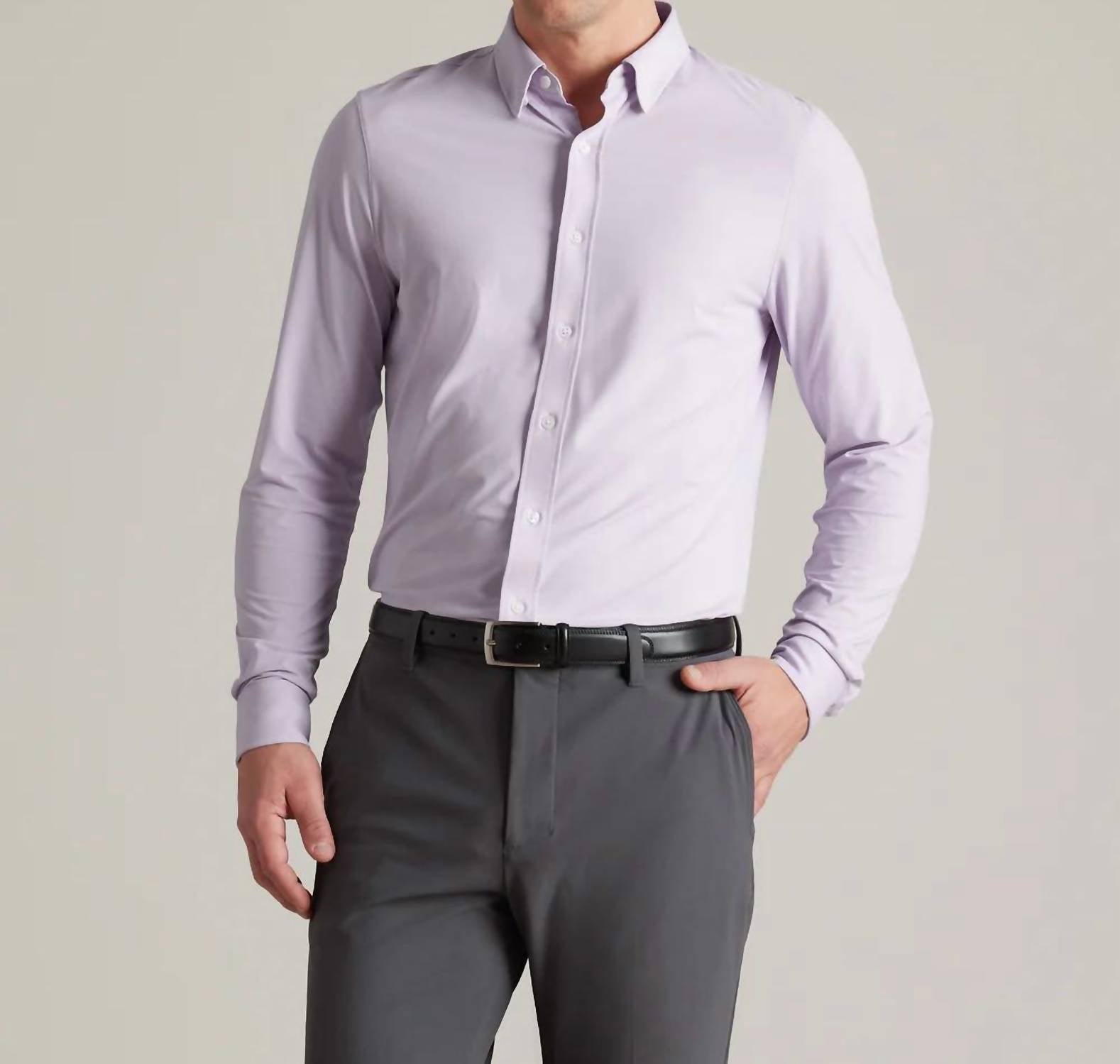 RHONE Slim Fit Commuter Shirt in lavender dusk - women's long sleeve top