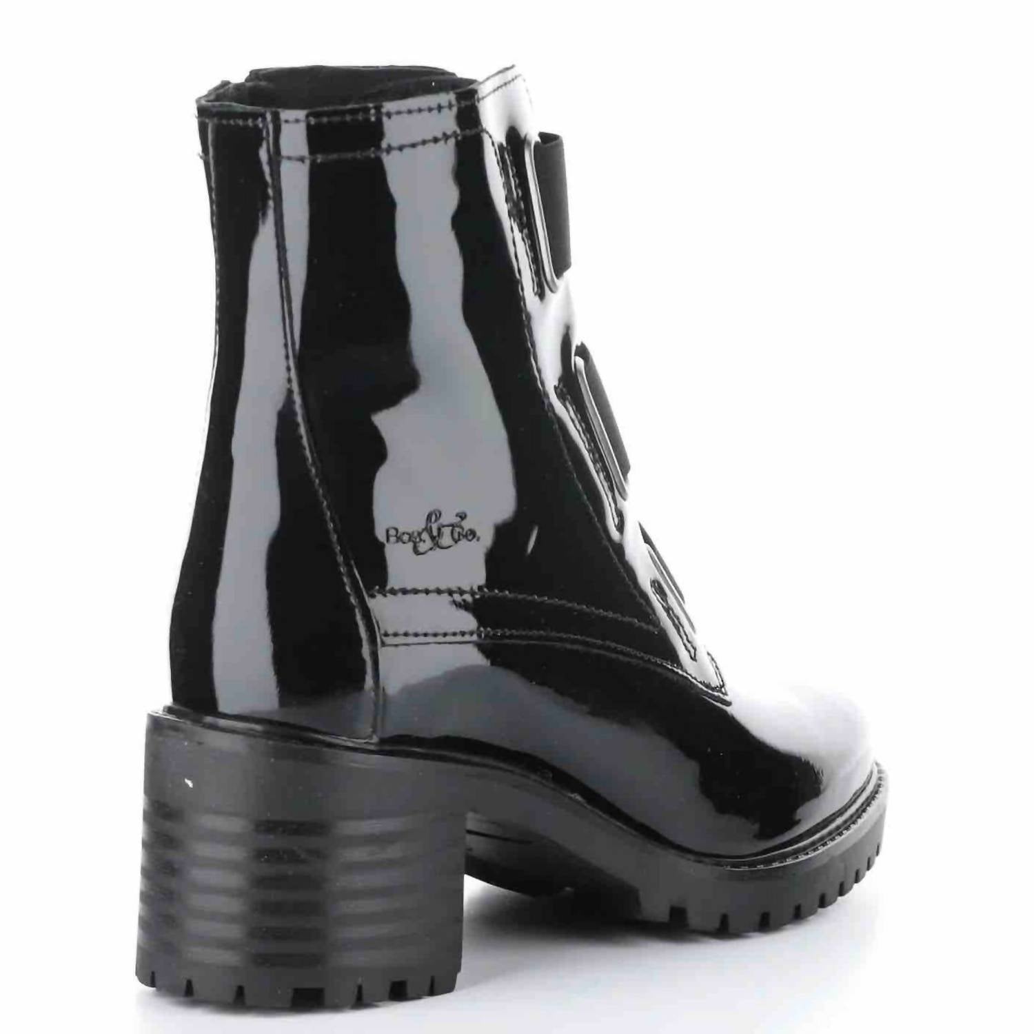 Bos. & Co. Women's Indie Waterproof Boots in black patent - women's shoe - alternate view