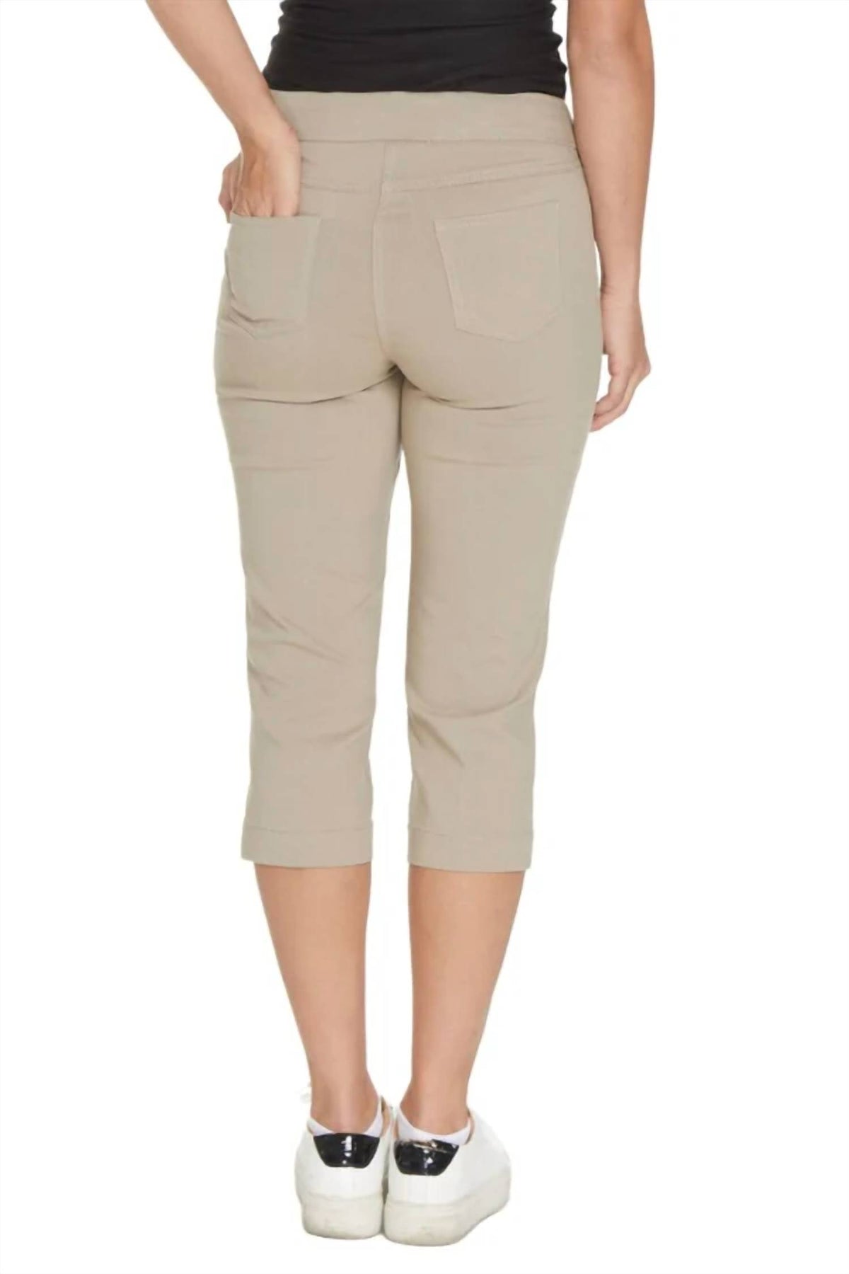 Multiples - Pull-on Capris Pants With Back Pockets