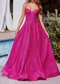 Ladivine - Sleeveless Corset A-line Gown