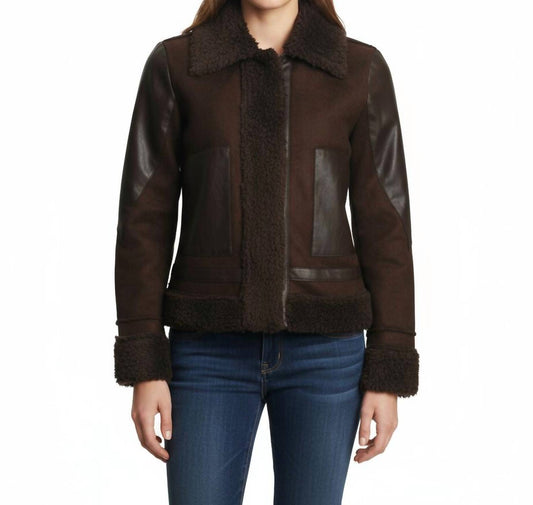 Miilla - Long Sleeve With Pockets Shearling Jacket