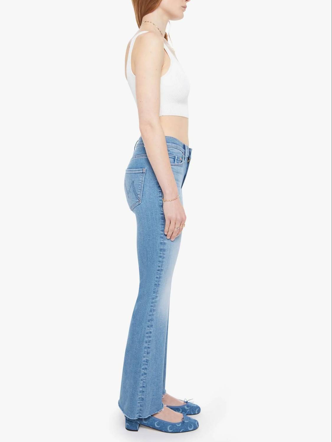 Mother - Weekender Fray Mid Rise Flare Jeans