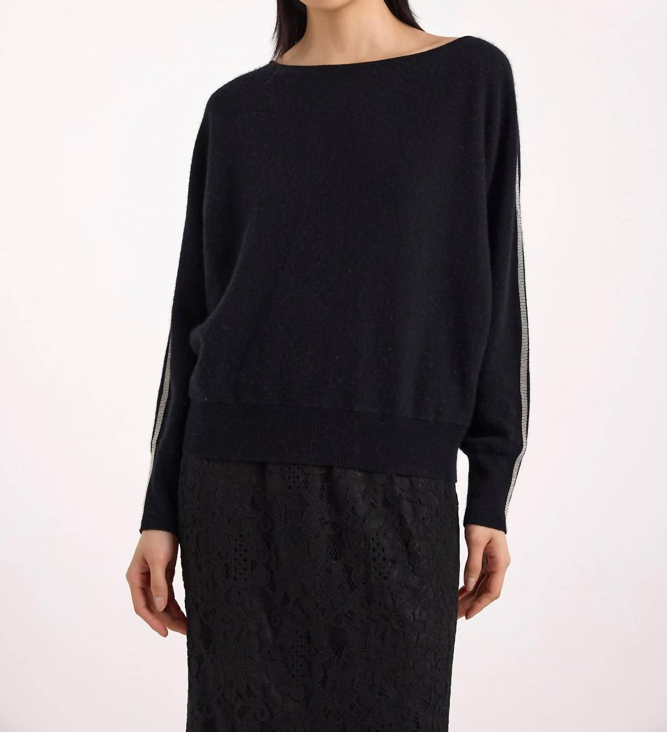 Brodie Cashmere - Bree Bead Batwing Cashmere Sweater