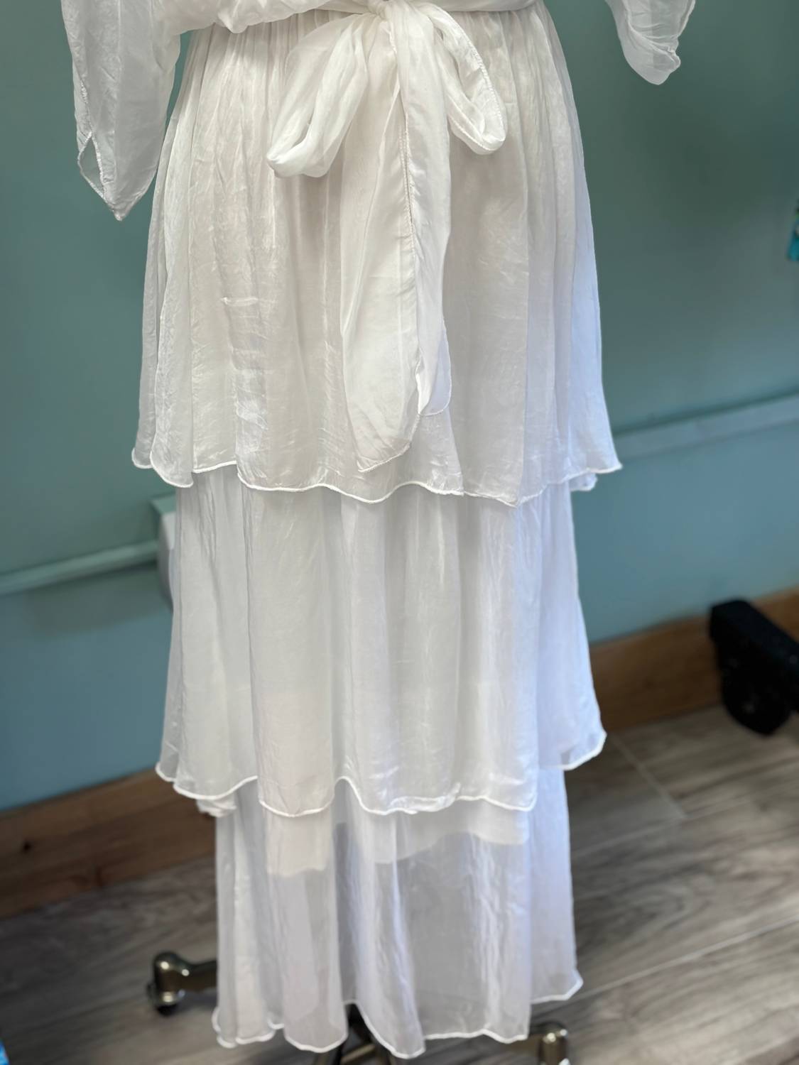 Scandal Italy Women's Nicki Tiered Maxi Dress in white - women's dress - alternate view
