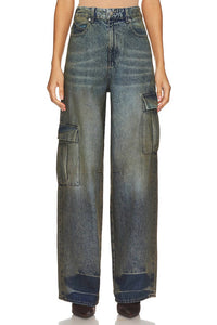 Rta - Women's Wide Leg Cargo Jeans
