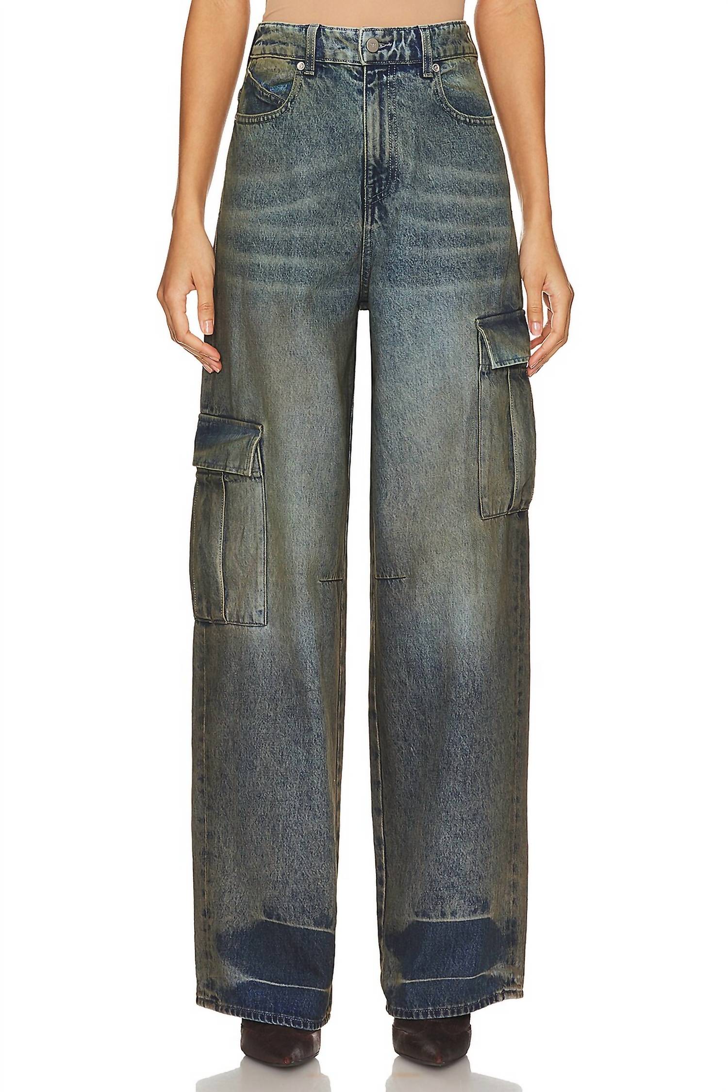 Rta - Women's Wide Leg Cargo Jeans