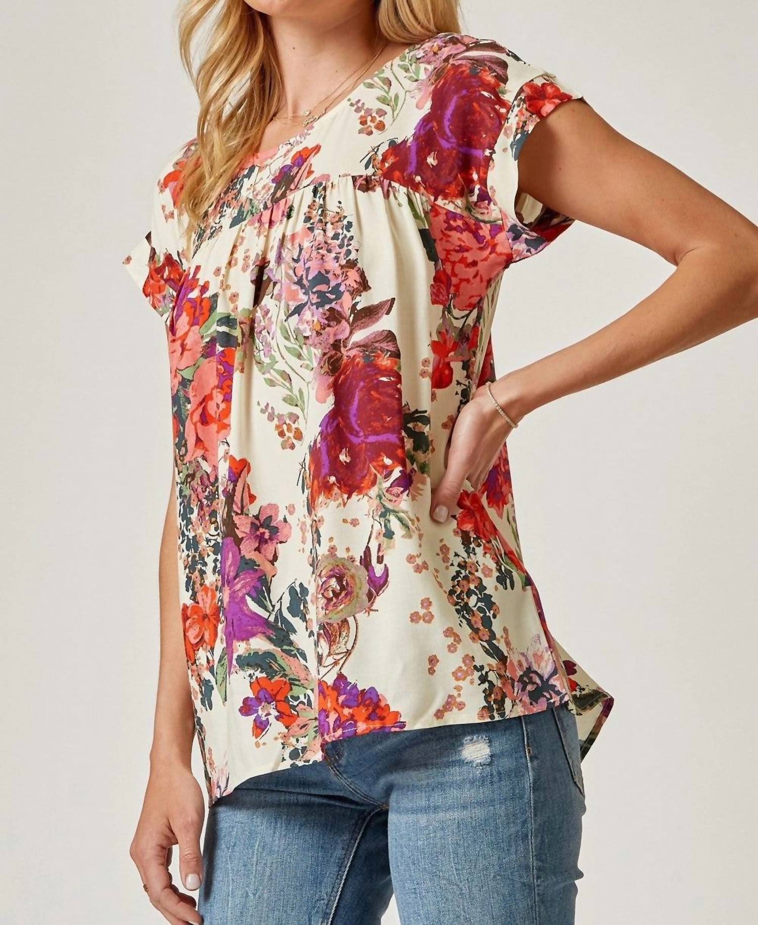 Andree By Unit - Floral Cap Sleeve Blouse