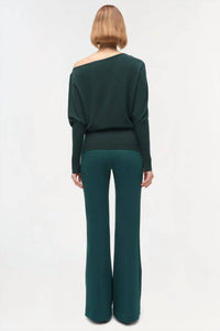 SIMKHAI Lavina Off Shoulder Sweater in emerald - women's sweater - alternate view
