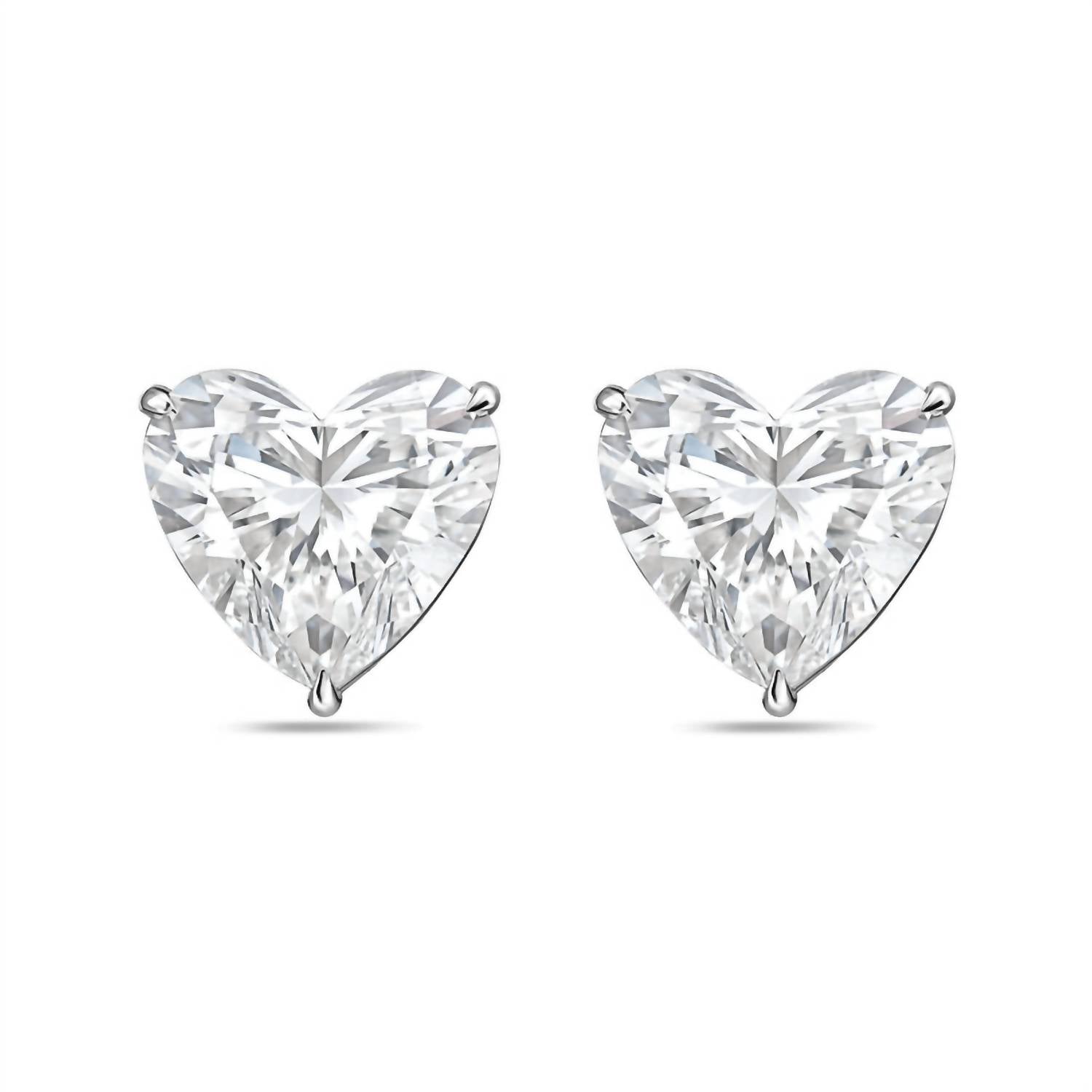 Diana M Jewels - Women's Heart Lab-grown Diamond Stud Earrings (15.00 Tcw) - Grand