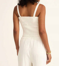 Z Supply - Amelie Smocked Linen Crop Top