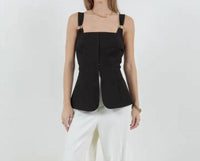 Whiteroom+Cactus - Corset Structured With Metal Trim Detail Top