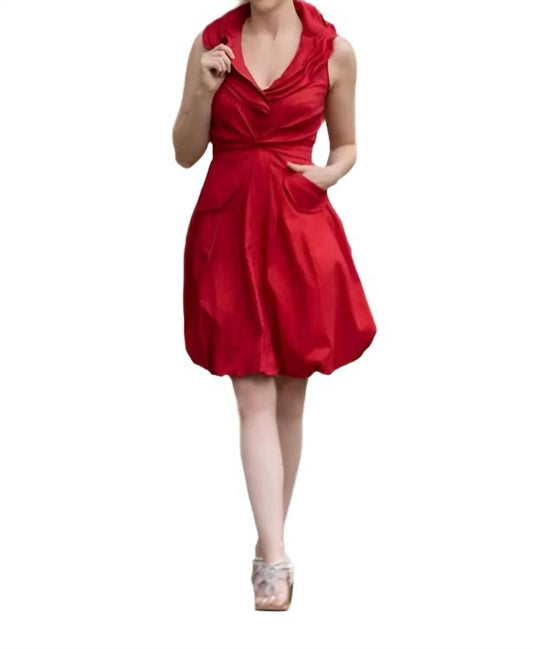 Samuel Dong - Triple Wired Collar Cross Tie Bubble Dress