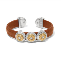 Brighton - Mosaic Two Tone Leather Disc Cuff Bracelet