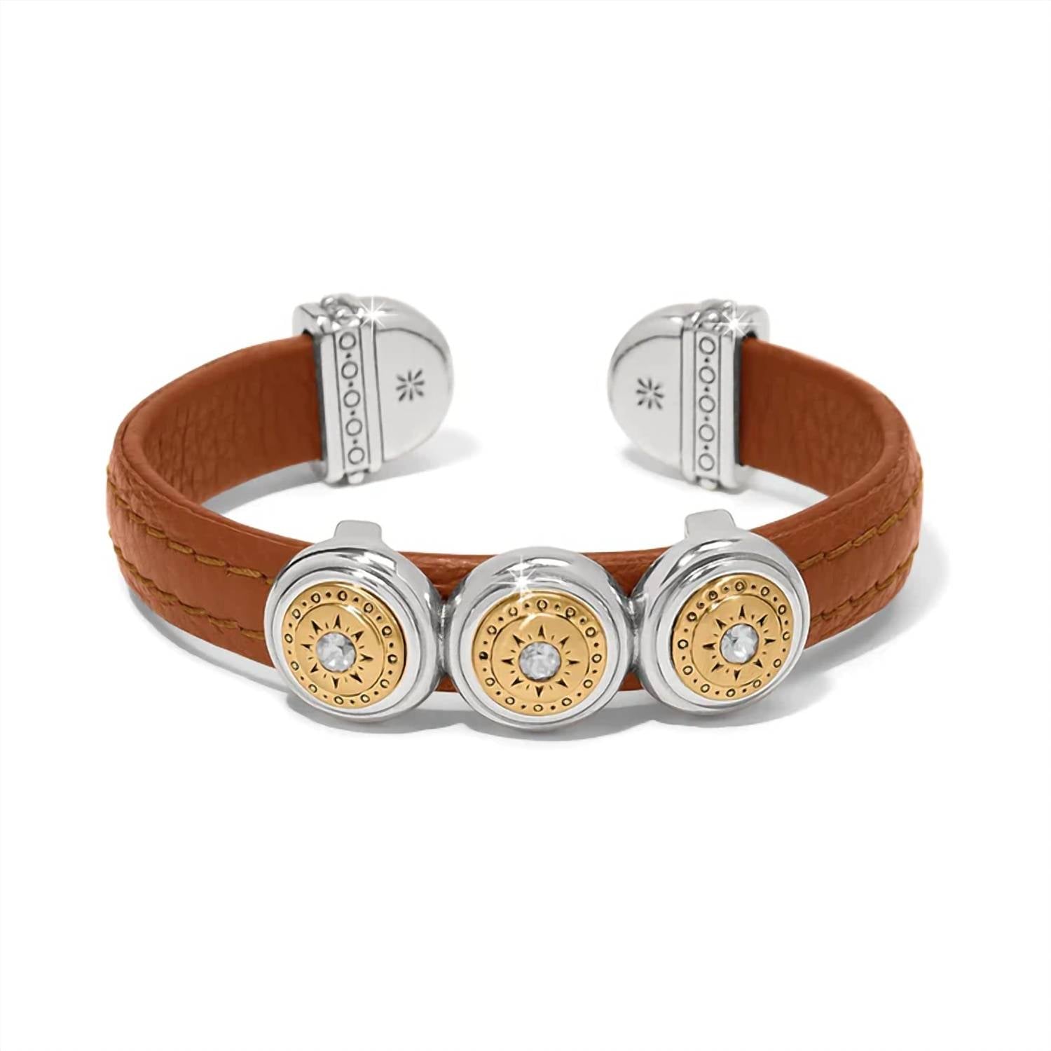 Brighton - Mosaic Two Tone Leather Disc Cuff Bracelet