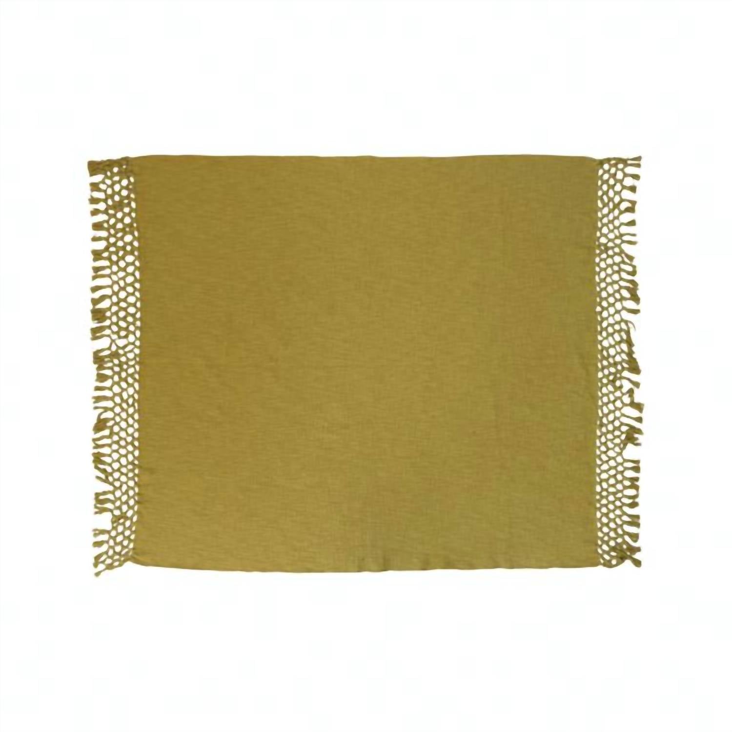 Creative Co-Op - Woven Cotton Throw Chartreuse