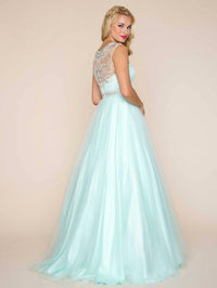 Mac Duggal - SCOOP NECK BEADED BALL GOWN